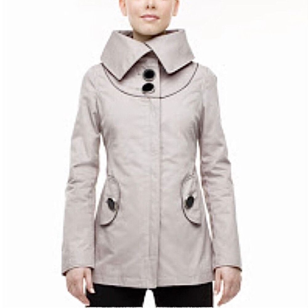 Soia & KYO Grey  Spring Midi Trench Jacket Sz‎ S